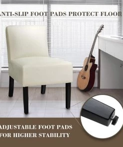 Giantex Bedding Fabric Accent Chair, Contemporary Leisure Side Chair W/Thick Sponge Cushion, Wood Legs, Weight Capacity 330 Lbs, Upholstered Armless Accent Chair For Living Room, Bedroom (1, Sapphire)