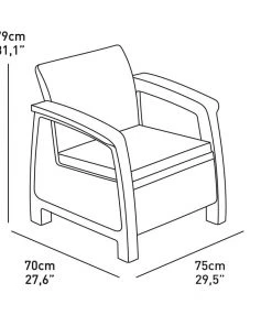 Modern Rugs And Decor All Weather Indoor Outdoor Chair Love Seat Sofa Patio Set With Cushion - 4 Piece Set Furniture