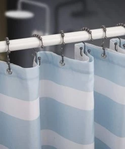 Modern Rugs And Decor Shower Curtain Hooks Rings, Rust-Resistant Metal Set Of 12 Hooks