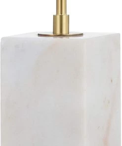 JONATHAN Ana 26" Arched Metal With Marble Base LED Lamp Gold/White Lamps 8 JONATHAN Ana 26