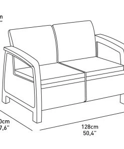 Modern Rugs And Decor All Weather Indoor Outdoor Chair Love Seat Sofa Patio Set With Cushion - 4 Piece Set Furniture