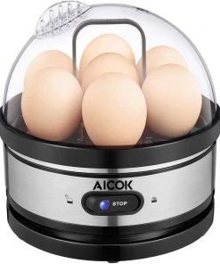 Aicok Electric Rapid Stainless Steel 7 Egg Cooker Auto Shut Off