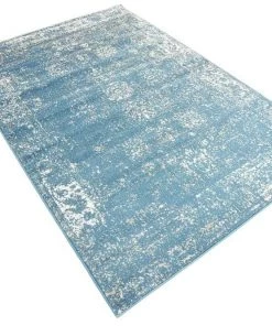 UL Vintage Distressed Bordered Blue Area Rugs All Area Rugs And Runners