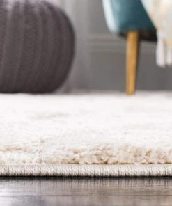 FAS All Area Rugs And Runners Premium Swirl Thick Plush Cream/Cream Area Shag Rug