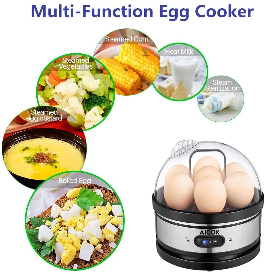 Aicok Electric Rapid Stainless Steel 7 Egg Cooker Auto Shut Off 2 Aicok Electric Rapid Stainless Steel 7 Egg Cooker Auto Shut Off