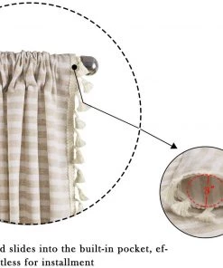 Modern Rugs And Decor Bathroom ColorBird Striped Semi-Blackout Window Curtains 2 Panels Farmhouse Style Cotton Linen