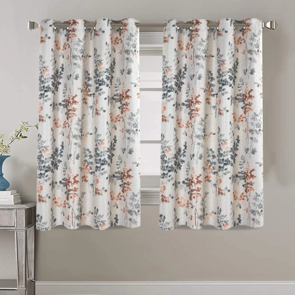 Modern Rugs And Decor Bathroom Linen Blackout Curtains 63 Inches Burlap Effect Linen Curtain Draperies For Grey Floral Printing Grommet 2 Panel 8 Modern Rugs And Decor Bathroom Linen Blackout Curtains 63 Inches Burlap Effect Linen Curtain Draperies For Grey Floral Printing Grommet 2 Panel