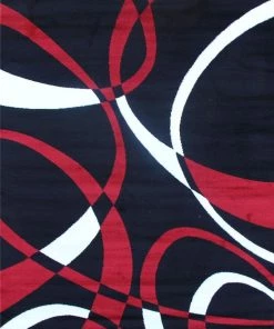 WW All Area Rugs And Runners Abstract Swirls Black Red Soft Area Rugs