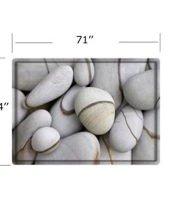 WW 3D Cobble Printed Area Rug Runner Non-Skid