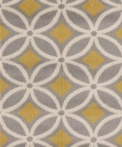 WRG Trellis Chain Gray/Grey Yellow Area Rugs All Area Rugs And Runners