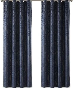 Modern Rugs And Decor Blackout Curtains For Bedroom Mirage Damask Fabric Grommet, 50X95