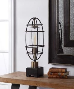 Uttermost Newton Black Metal Uplight Buffet Table Lamp