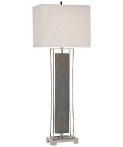Uttermost Lamps Sakana Rubbed Gray Faux Shagreen Buffet Table Lamp