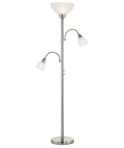 Lamp Plus Alexei Brushed Nickel Gooseneck Torchiere Floor Lamp Lamps