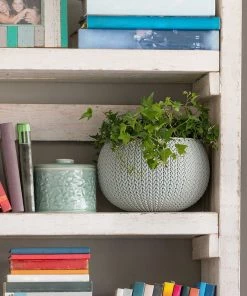 COL Knit Texture Planters Pots With Removable Liners Home Décor