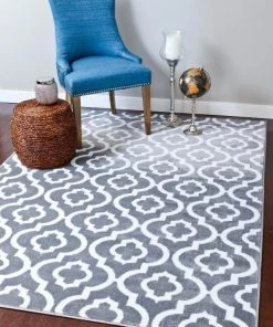 WRG All Area Rugs And Runners Persian Gray/Grey White Area Rugs