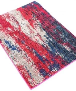 FAS Bright Abstract Red Magenta Soft Area Rug