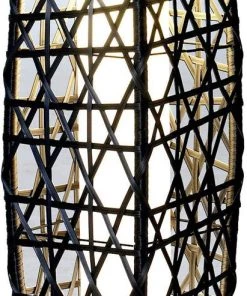 Grand Patio Store Grey Patio Outdoor Solar-Powered Woven Resin Wicker Lantern Floor Lamp Lamps