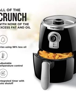 Chefman Turbofry 2 Liter Kitchen Black 2 Liter Air Fryer Temp Control