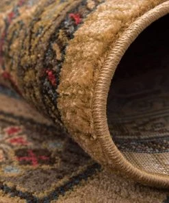 WW Tribal Pattern Tan Navy Blue Soft Area Rug