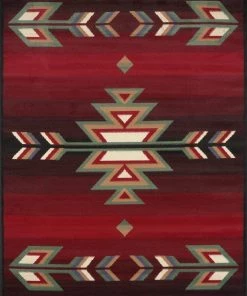 FAS All Area Rugs And Runners Southwest Black Red Ivory Low Pile Area Rugs