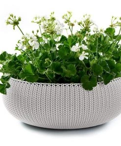 COL Knit Texture Planters Pots With Removable Liners Home Décor