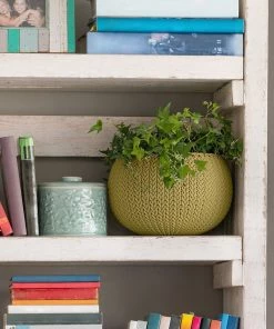 COL Knit Texture Planters Pots With Removable Liners Home Décor