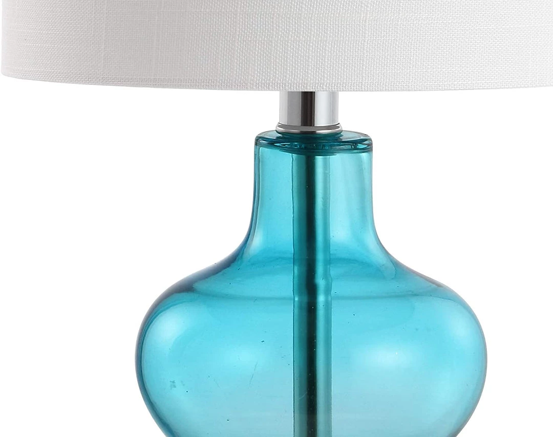 JONATHAN Lamps Mer 20.5" Glass/Metal LED Lamp Aqua 3 JONATHAN Lamps Mer 20.5" Glass/Metal LED Lamp Aqua