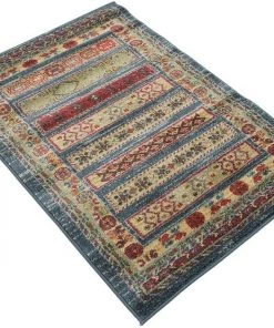 UL Tribal Pattern Blue Soft Area Rug