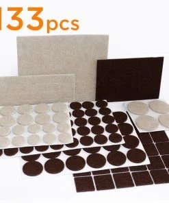 Modern Rugs And Decor Rug Pads/Grippers Furniture Felt Pads For Hardwood & Laminate Flooring Protection - 133 Pcs Various Sizes