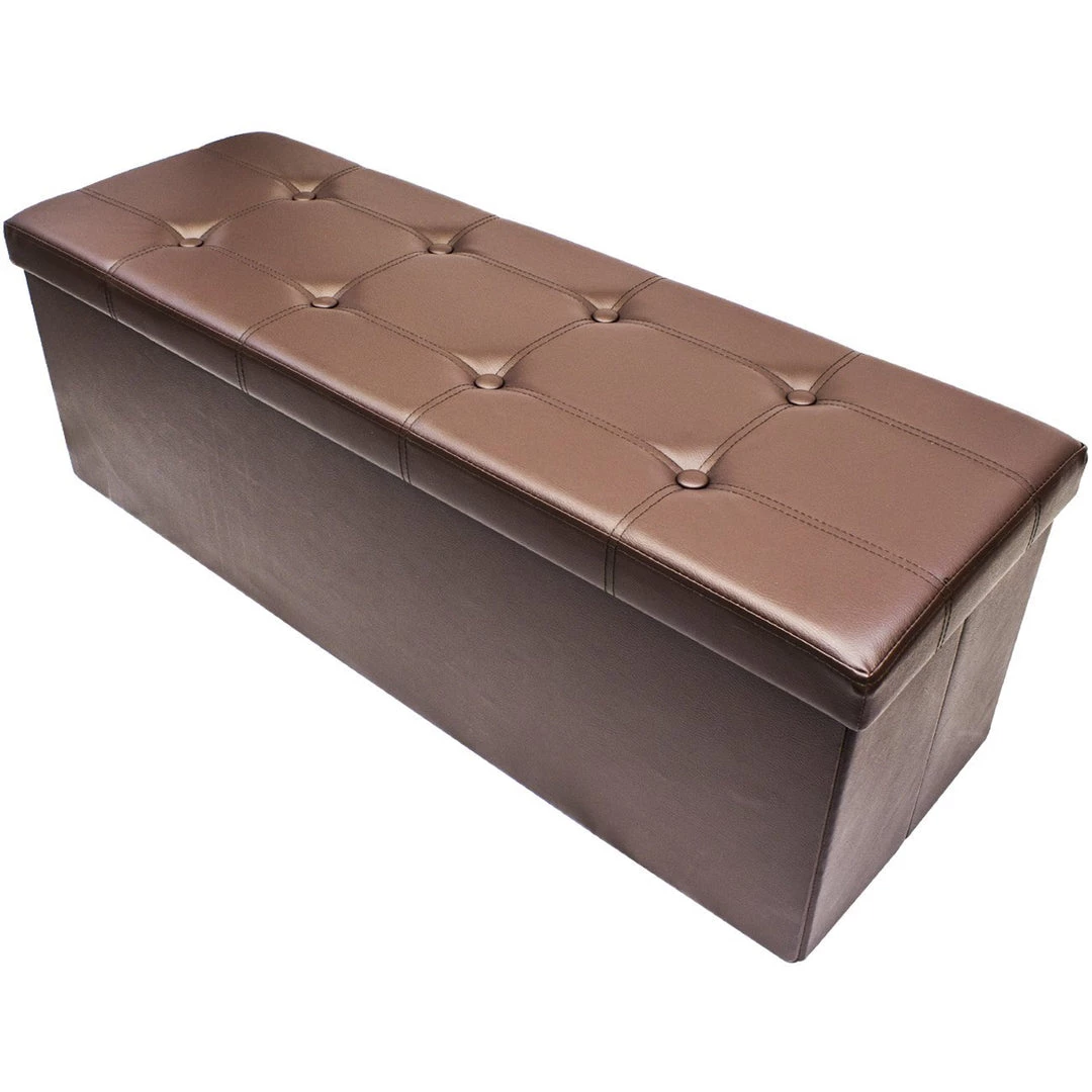 COL Contemporary Faux Leather Storage Bench Ottoman Home Décor 26 COL Contemporary Faux Leather Storage Bench Ottoman Home Décor