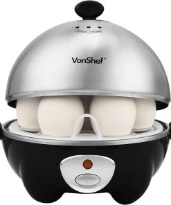 Vonshef 7- Egg Electric Cooker Stainless Steel With Poacher & Steamer Attachment