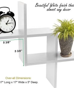Modern Rugs And Decor Criss Cross Intersecting Wall Mounted Floating Shelves 2-Pack