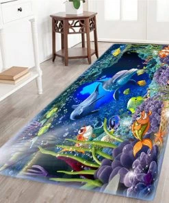 WW All Area Rugs And Runners 3D Underwater Printed Area Rug Runner Non-Skid