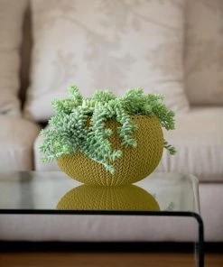 COL Knit Texture Planters Pots With Removable Liners Home Décor