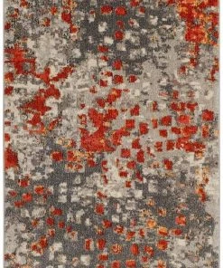 FAS Abstract Grey Orange Soft Area Rug All Area Rugs And Runners