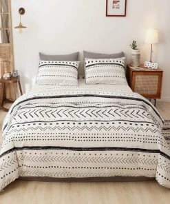 Smoofy Aztec Folkloric Art Pattern Bedding With Soft Microfiber Fill Bedding, 1 Comforter & 2 Pillowcases