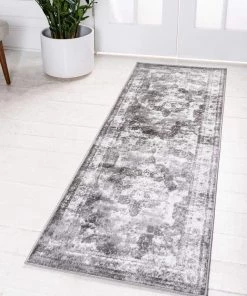 UL All Area Rugs And Runners Vintage Grey/Light Grey Ivory Soft Area Rugs