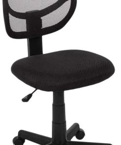 Modern Rugs And Decor Low-Back, Upholstered Mesh, Adjustable, Swivel Computer Office Desk Chair, Black Furniture