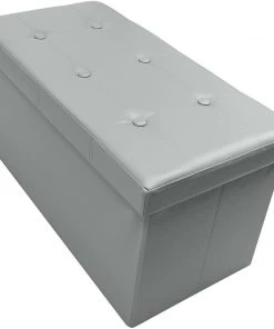 COL Contemporary Faux Leather Storage Bench Ottoman Home Décor 52 COL Contemporary Faux Leather Storage Bench Ottoman Home Décor