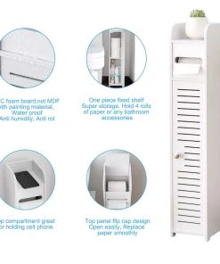 Modern Rugs And Decor Bathroom Storage Corner Floor Vanity Cabinet - Multiple Colors