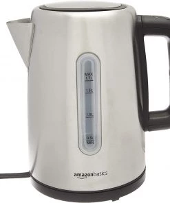 Amazon Basics Kitchen Stainless Steel Fast, Portable Electric Hot Water Kettle For Tea And Coffee, 1.7-Liter