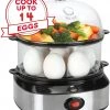 Pow Cub Kitchen 2 In 1 Electric Rapid Stainless 14 Egg Cooker/Steamer Auto Shut Off