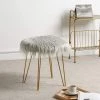 Oneinmil Bedding Fur Stool Fuzzy Vanity Chair Makeup Vanity Bedroom Seat