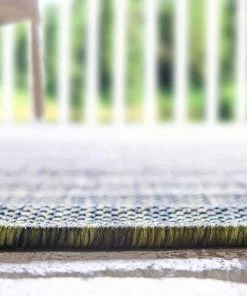 Unique Loom Outdoor Modern Collection Distressed Gradient Transitional Green Area Rug All Area Rugs And Runners