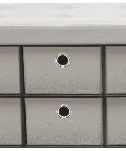 COL Contemporary Faux Leather Storage Bench Ottoman Home Décor 64 COL Contemporary Faux Leather Storage Bench Ottoman Home Décor