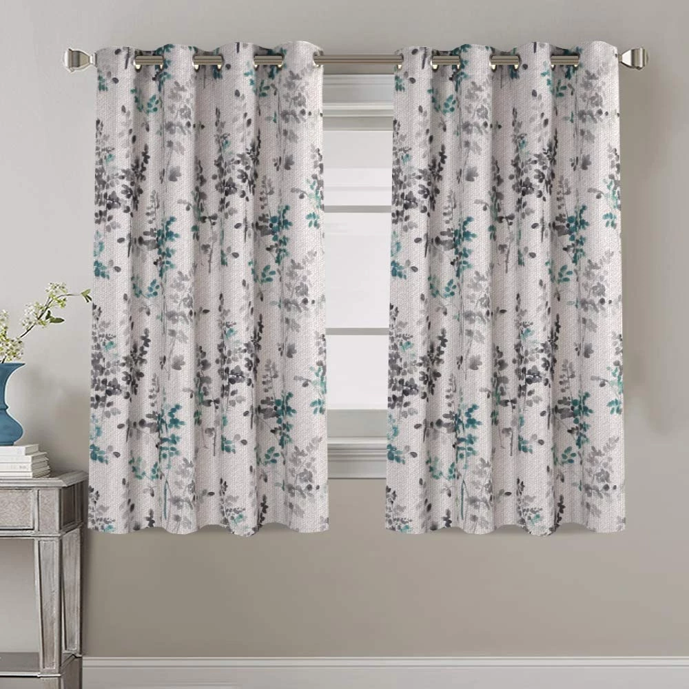 Modern Rugs And Decor Bathroom Linen Blackout Curtains 63 Inches Burlap Effect Linen Curtain Draperies For Grey Floral Printing Grommet 2 Panel 11 Modern Rugs And Decor Bathroom Linen Blackout Curtains 63 Inches Burlap Effect Linen Curtain Draperies For Grey Floral Printing Grommet 2 Panel