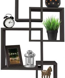 Modern Rugs And Decor Furniture 4 Cube Intersecting Wall Mounted Floating Shelves