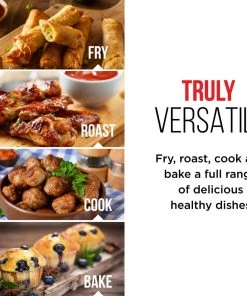 Chefman Turbofry 2 Liter 3.6 Quart Air Fryer Oven, Dual Control Temperature, 15 Cup Capacity With Cookbook Kitchen