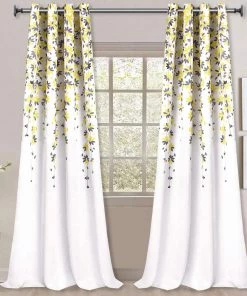 VERTKREA Flowers Window Curtain Floral Window Treatment Grommet Curtains